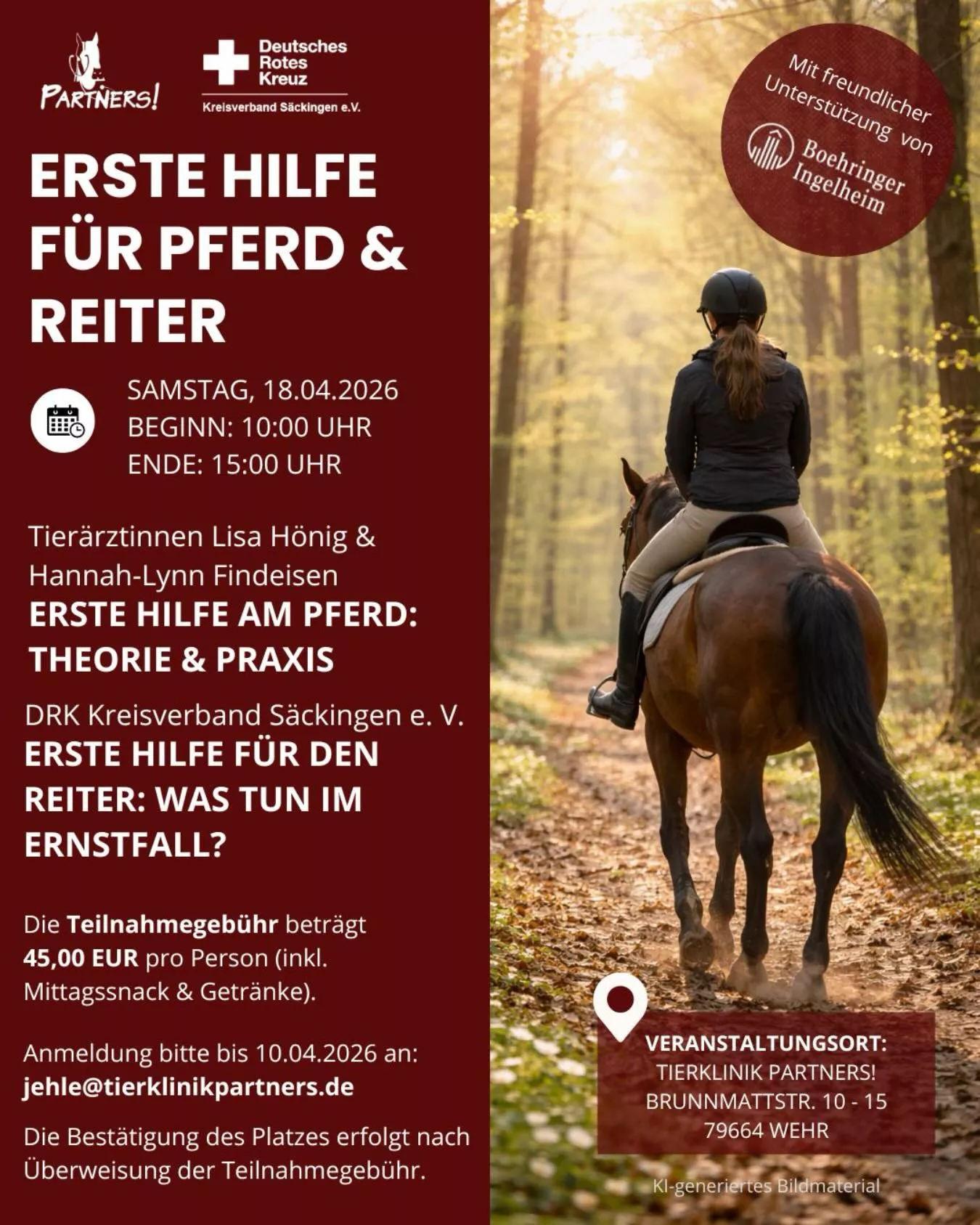 Erste Hilfe Kurs für Pferd & Reiter | Tierklinik Partners Wehr Erste Hilfe Kurs für Pferd & Reiter | Tierklinik Partners Wehr